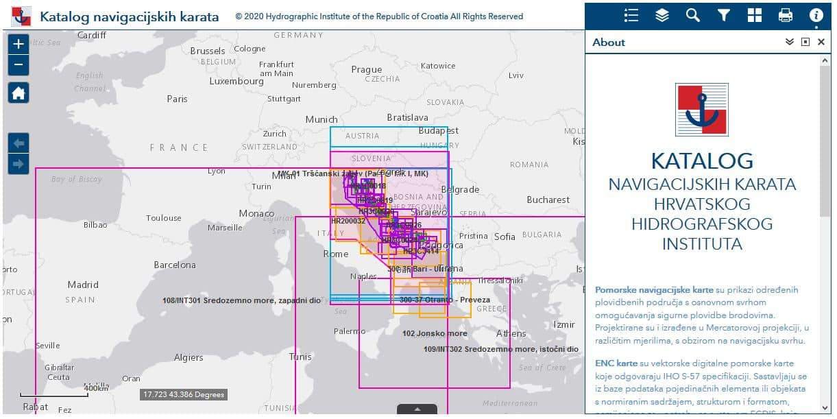 Nautical charts croatia
