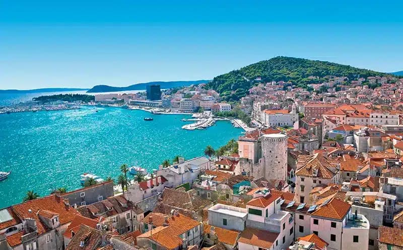 Split waterfront and harbour from above
